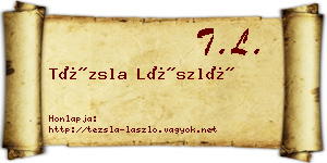 Tézsla László névjegykártya